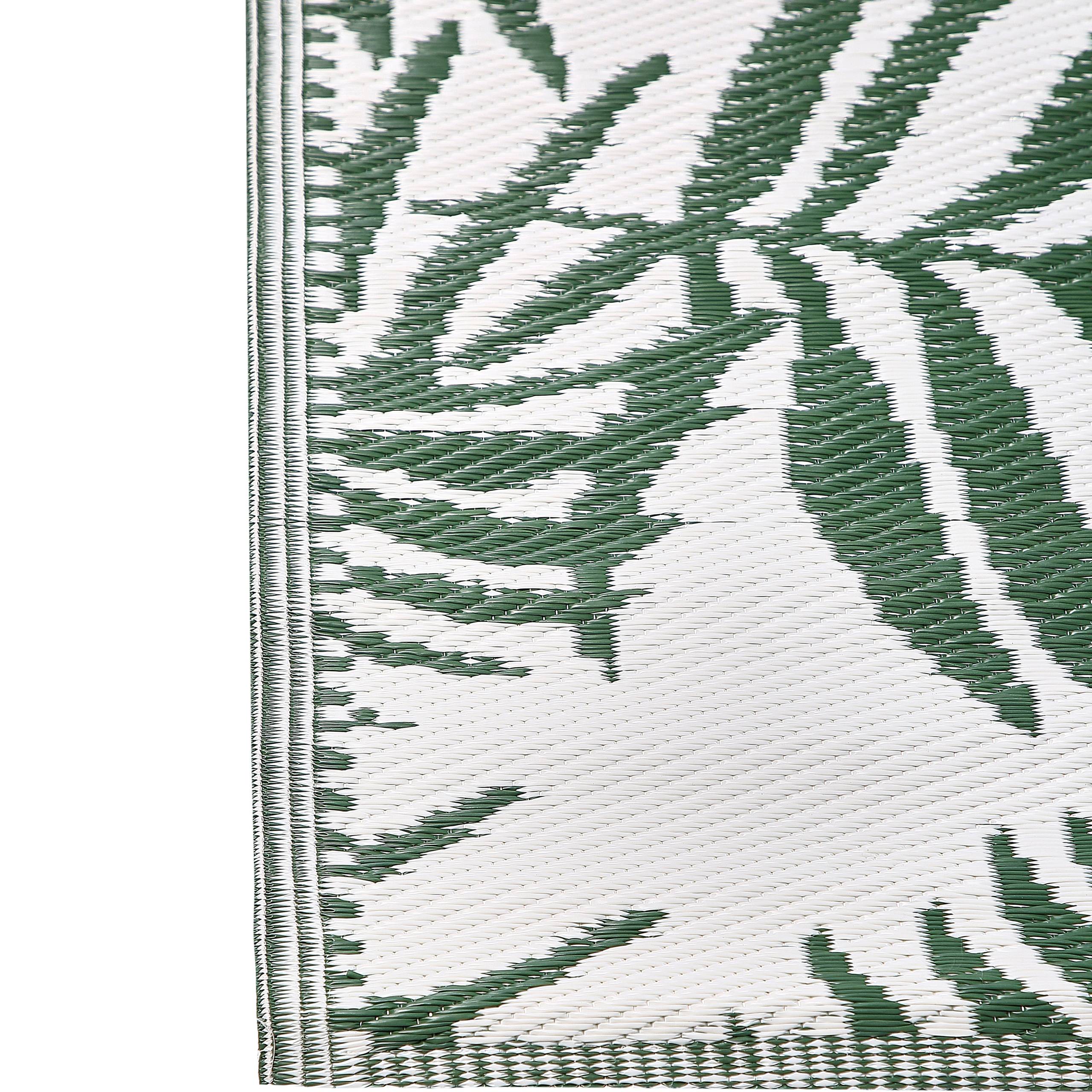 Beliani - Tapis d'Extérieur Noir et Blanc en Polypropylène Motif Feuilles de Palmier pour Terrasse au Style Moderne 180 x 270 cm Beliani - Imagen 4
