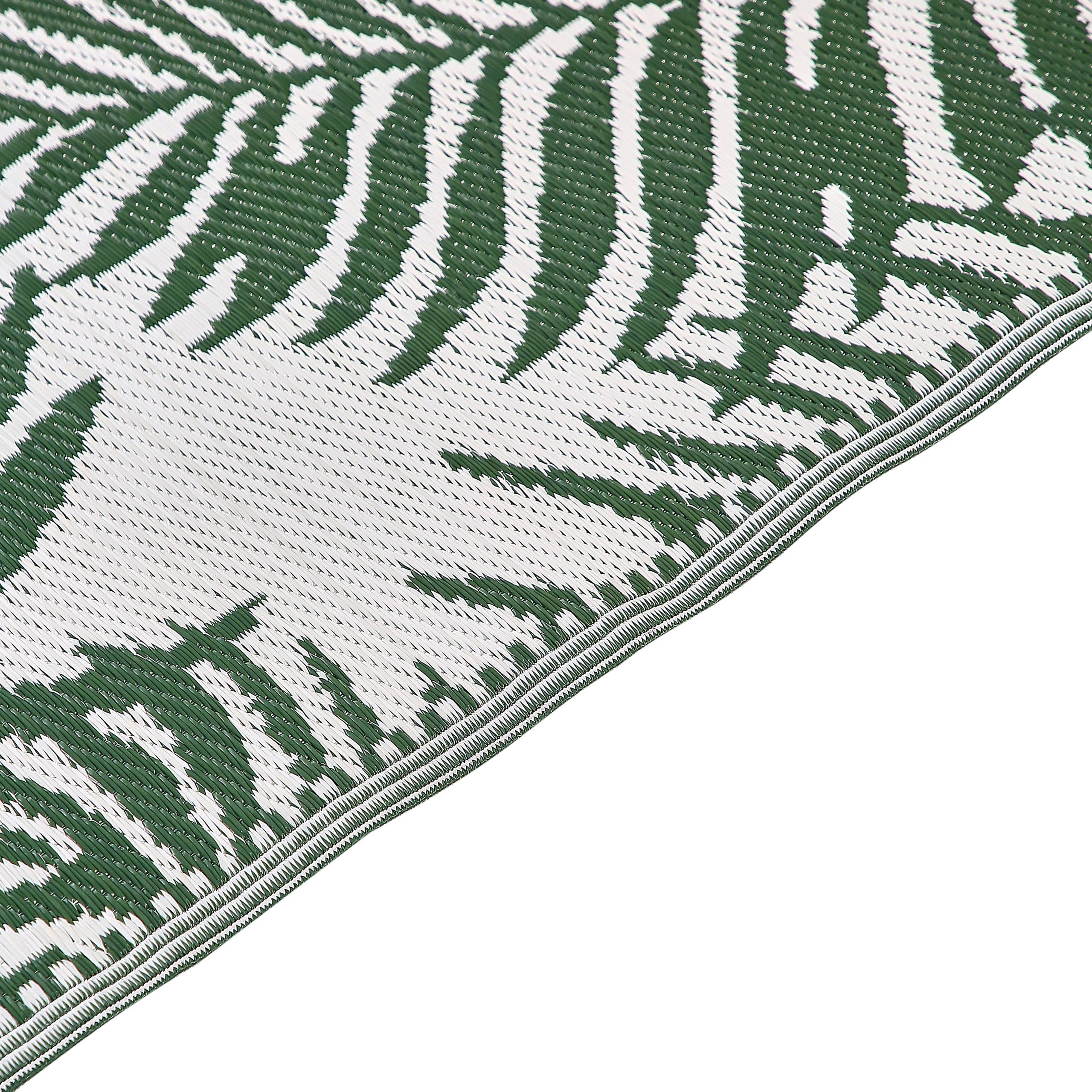 Beliani - Tapis d'Extérieur Noir et Blanc en Polypropylène Motif Feuilles de Palmier pour Terrasse au Style Moderne 180 x 270 cm Beliani - Imagen 3