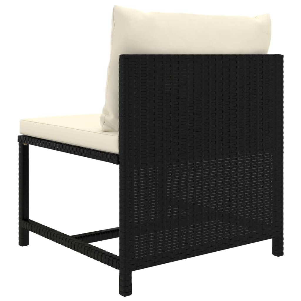 Helloshop26 - Salon de jardin meuble d'extérieur ensemble de mobilier 9 pièces avec coussins résine tressée noir - Imagen 8