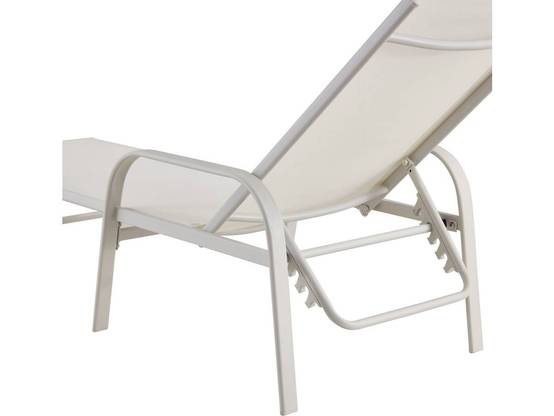Lot De 2 Bains De Soleil En Métal Avec Accoudoirs "farniente" - Blanc -habitat Et Jardin - Image 3