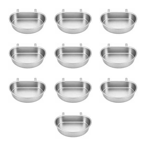 10 Mangeoires - Abreuvoirs demi lune contenance 0,4L métal - Image 1