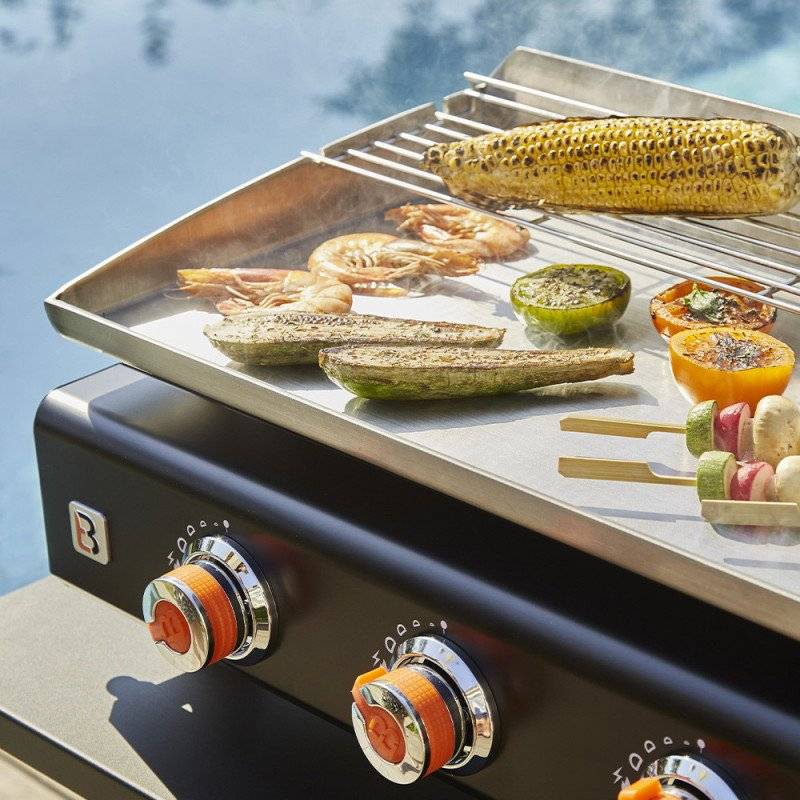 Brasero - Plancha au gaz BRASERO Silvia II G - 3 Brûleurs - 67 x 34 cm - Inox, Noir - Imagen 4