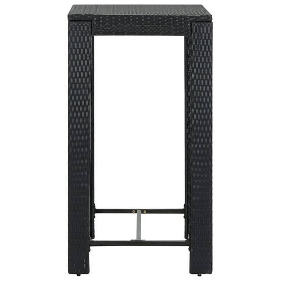 Maison Chic - Table d'extérieur - Table de bar de jardin - Table de jardin Noir 60,5x60,5x110,5 cm Résine tressée - Image 1