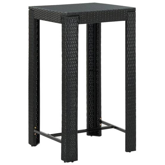Maison Chic - Table d'extérieur - Table de bar de jardin - Table de jardin Noir 60,5x60,5x110,5 cm Résine tressée - Image 2