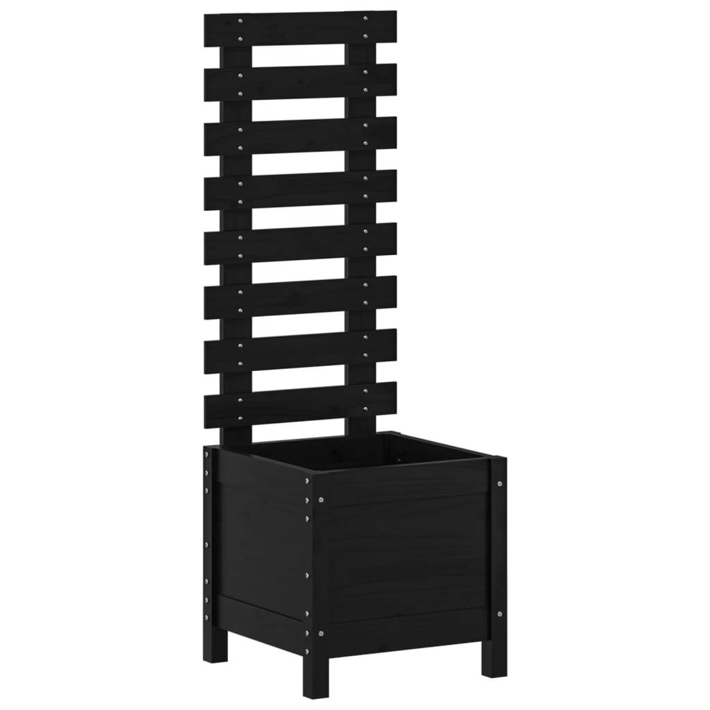 Maison Chic - Jardinière, Bac à fleurs, Pot de fleurs avec support noir 39x39,5x114 cm bois de pin massif - Imagen 1