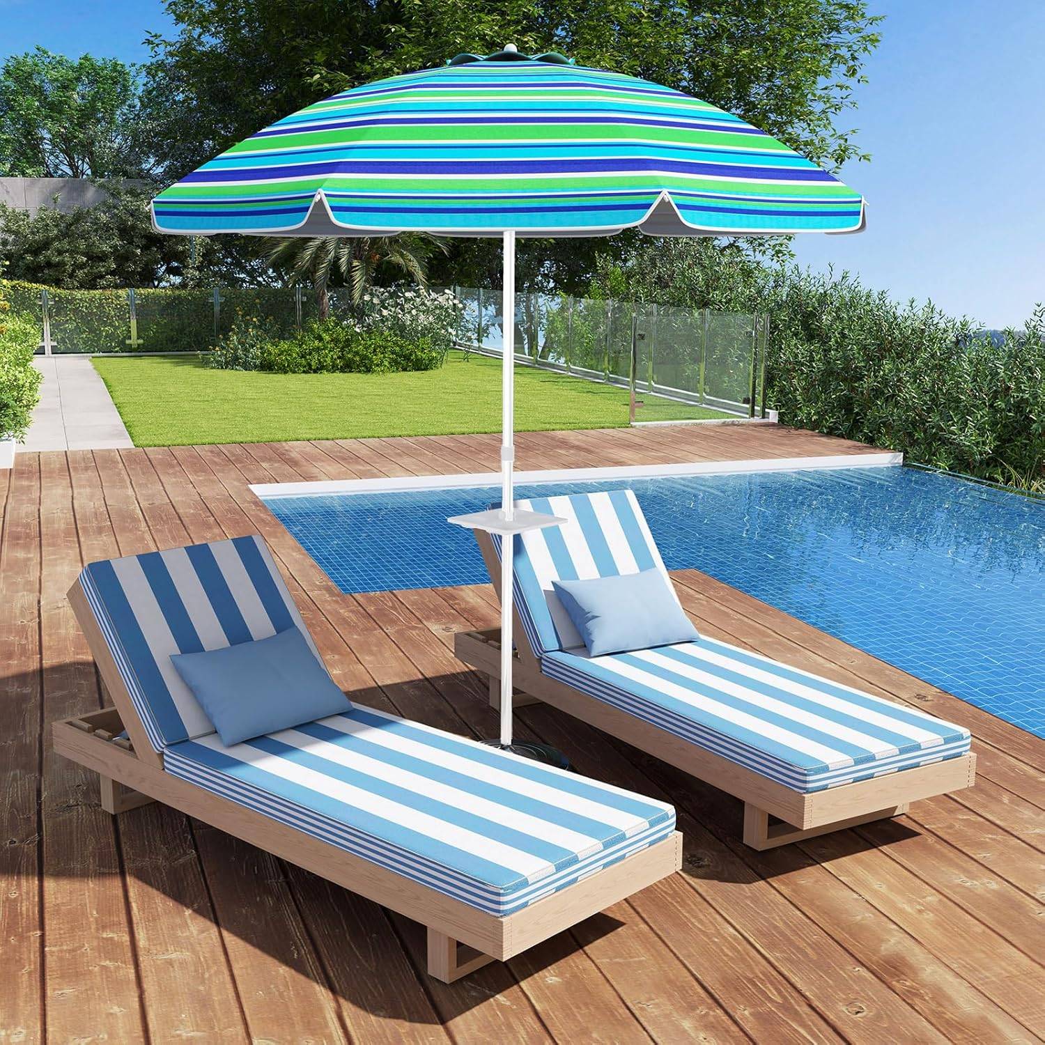 Plateau de Table pour Parasol de Plage – Porte-Boisson léger avec 4 Porte-gobelets pour s'amuser en Plein air – Porte-gobelet Polyvalent pour, Femmes, Hommes et Jeunes à la Plage – Plateau de