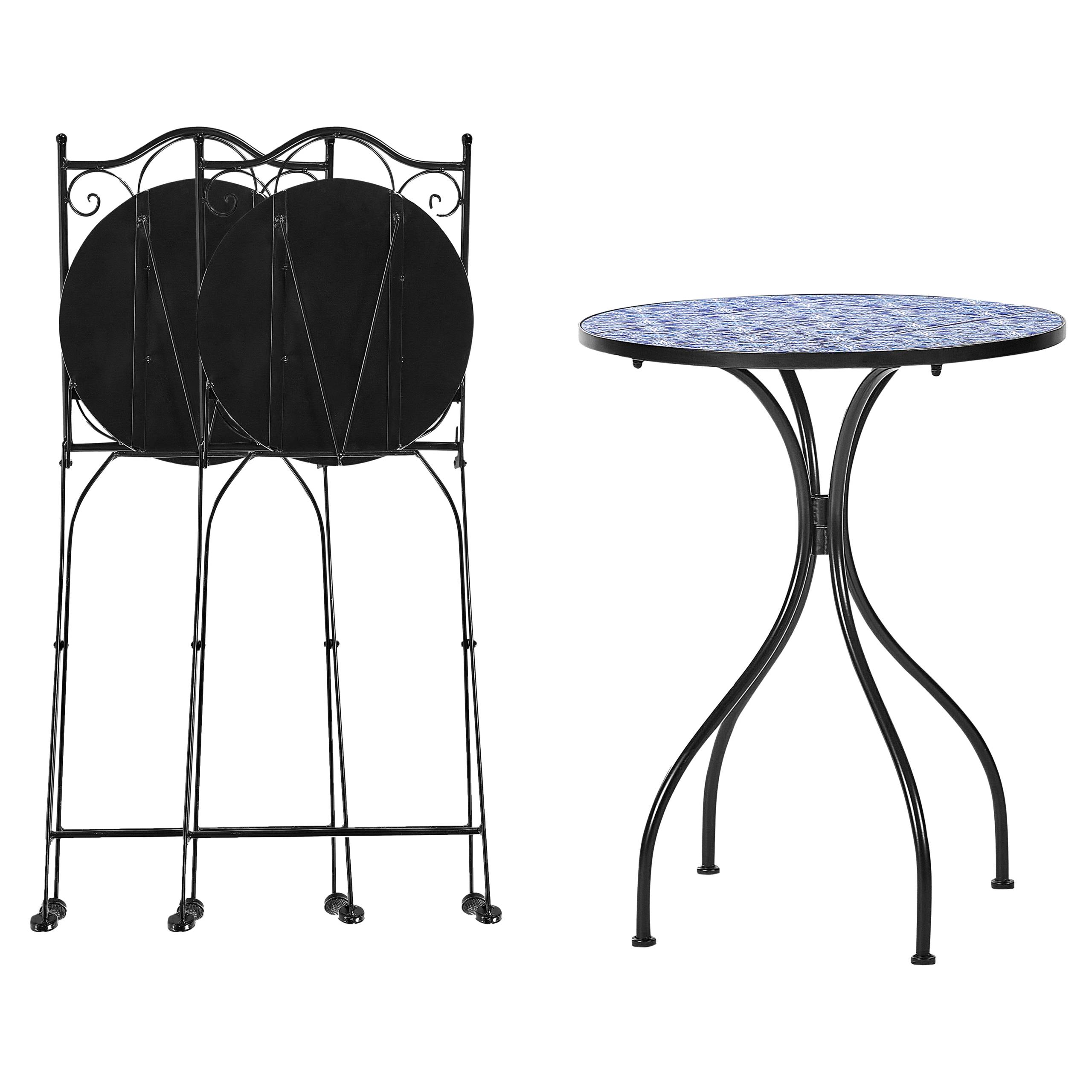 Beliani - Set de bistrot, 2 Personnes Métal Noir CIGLIANO - Beliani - Imagen 6