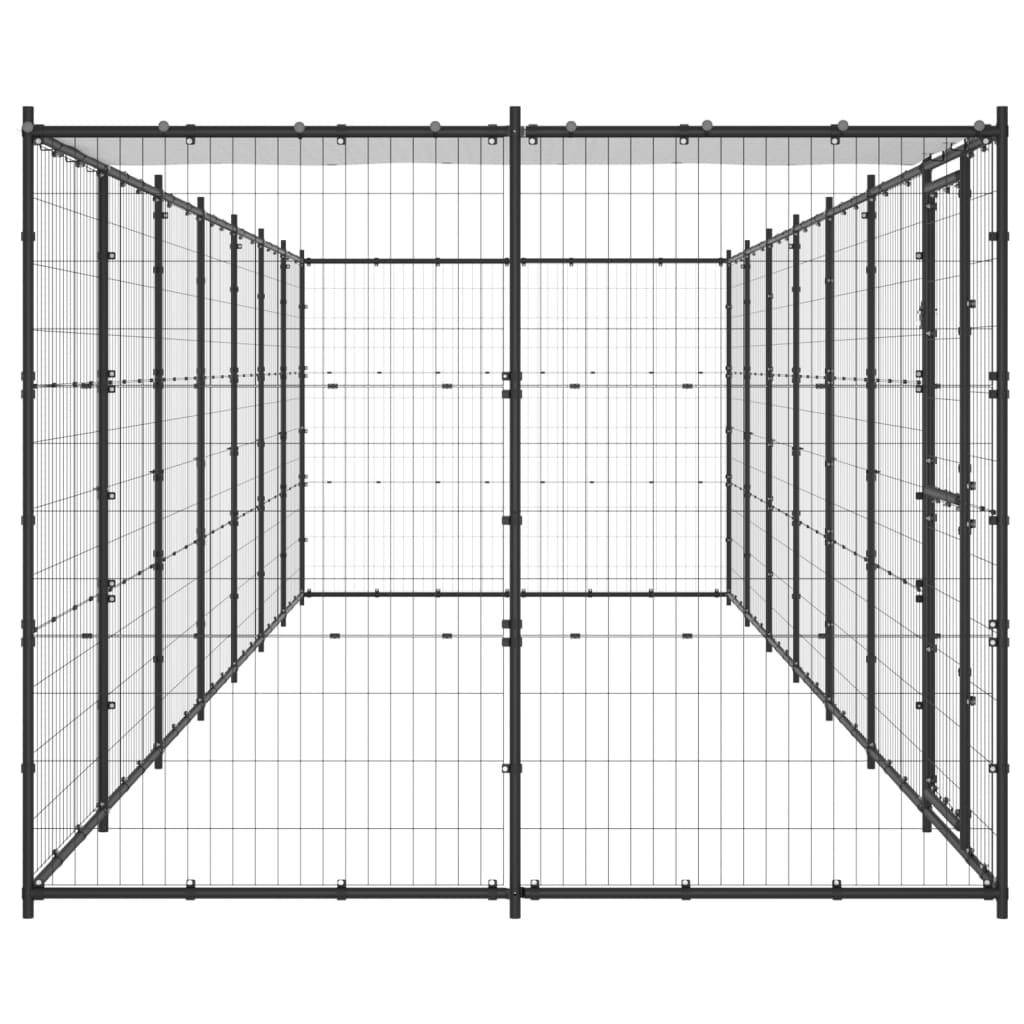 Helloshop26 - Chenil extérieur cage enclos parc animaux chien extérieur acier avec toit 16,94 m² - Imagen 4
