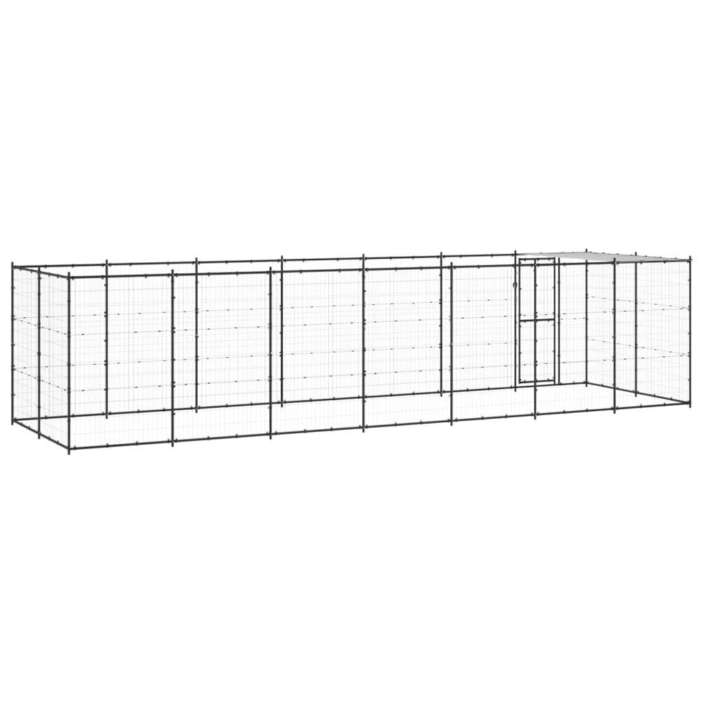 Helloshop26 - Chenil extérieur cage enclos parc animaux chien extérieur acier avec toit 16,94 m² - Imagen 5