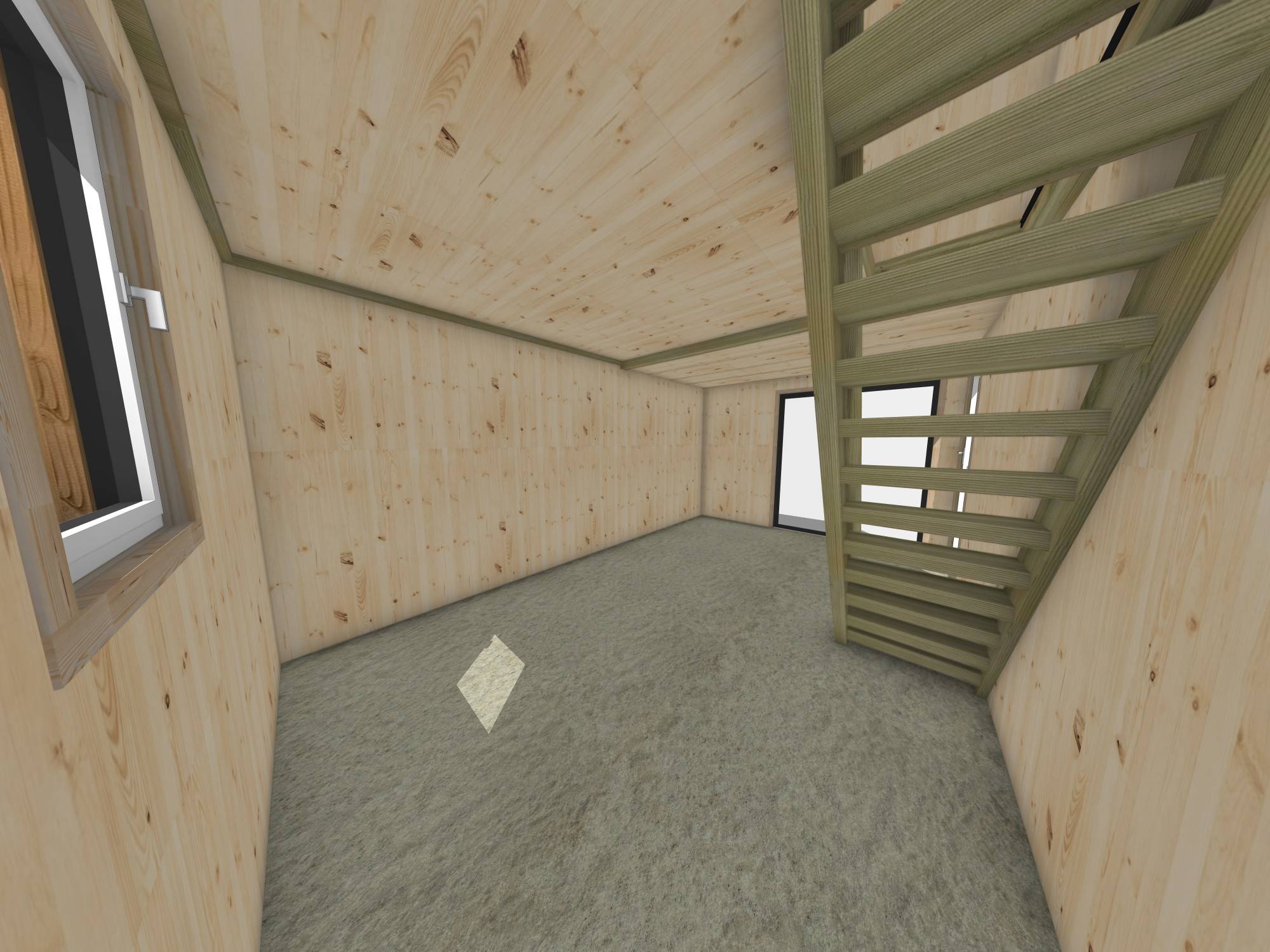 Studio de jardin bien isolé en bois 5,5 x 3,5 x 2,7 m / isolation RE2020 avec mezzanine et terrasse - Image 5
