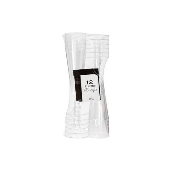 Lot de 12 Flûtes à Champagne "Réutilisable" 15cl Transparent - Image 2