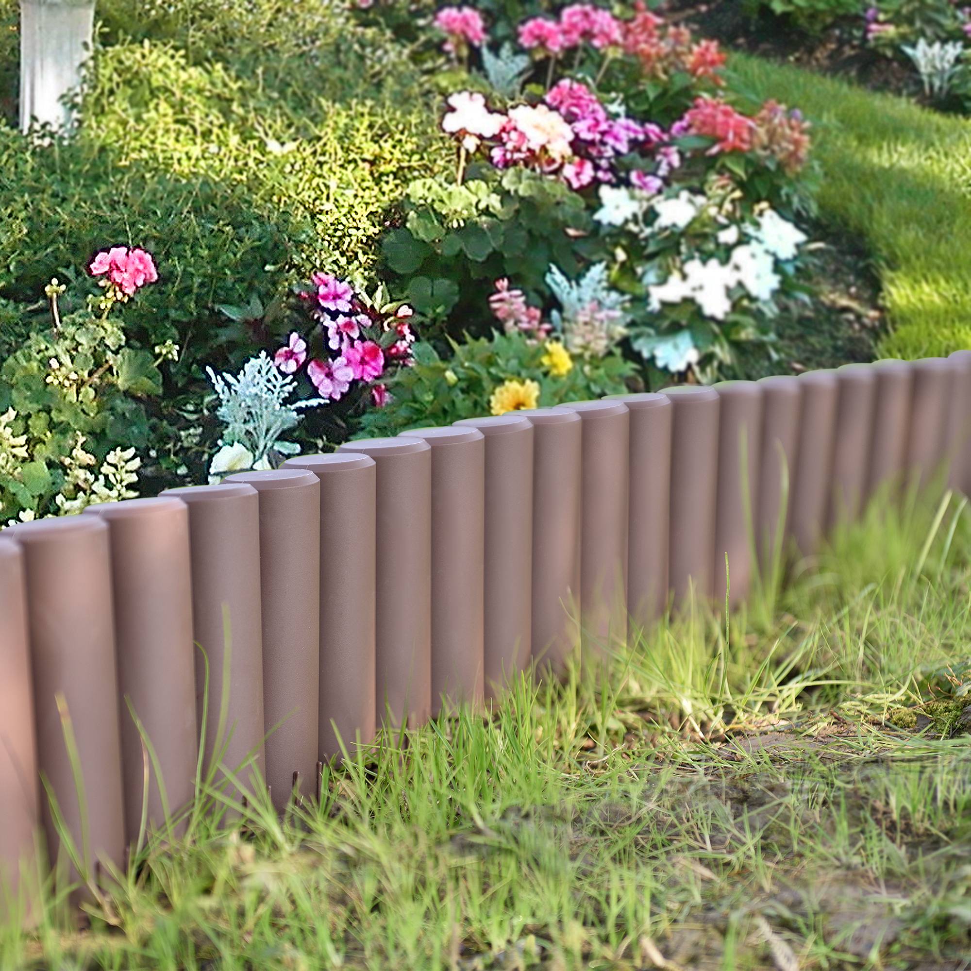 Casa.Pro - Kit de 10 Palissades Espot marron 270 cm [casa.pro] - Imagen 5
