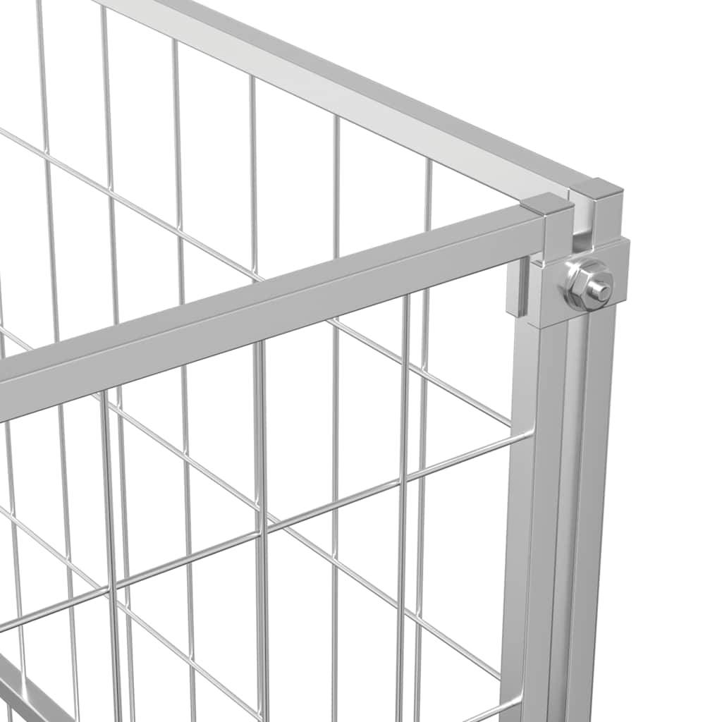 Vidaxl - Chenil Argenté 9 m² Acier vidaXL 3082107 - Imagen 4