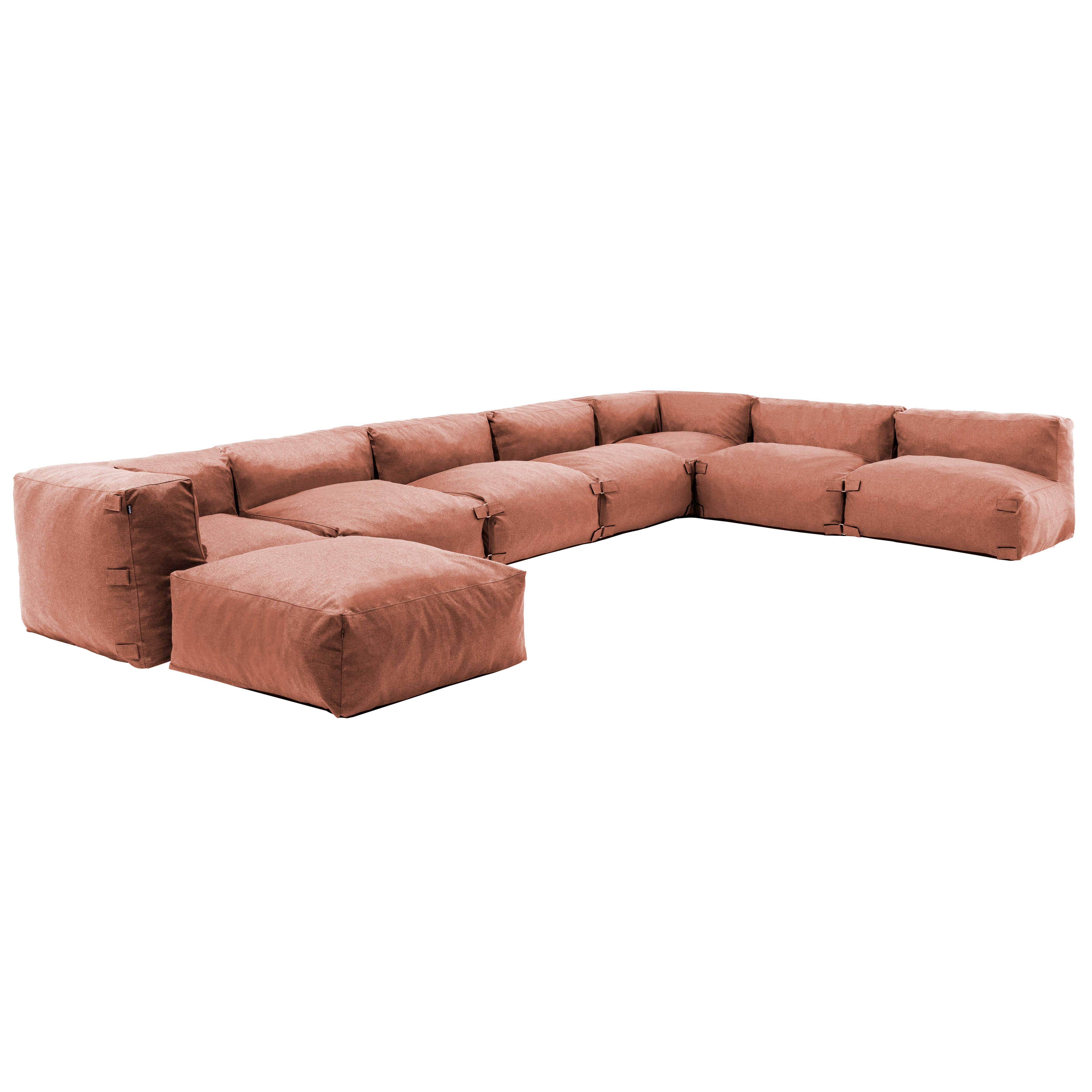 Oviala - Canapé d'angle de jardin modulable 8 places terracotta Mixi - Oviala - Imagen 2