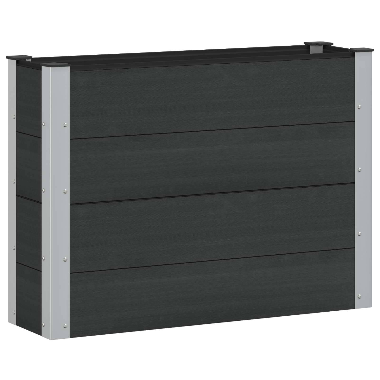 Prolenta Premium - Jardinière aluminium noir 100 x 30 x 72 cm - Prolenta premium p380.8 - Image 1
