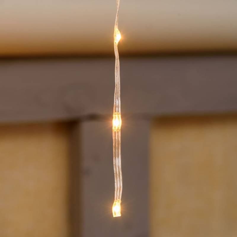Lotti - Guirlande stalactites chute de neige 3m H80cm 220 LED gouttes ambré câble transparent Lotti - Imagen 4