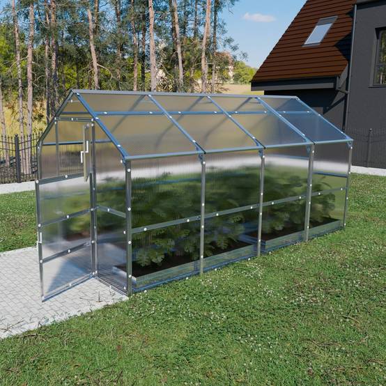 Serre KLASIKA BERNARD 2,35 x 4 m (9,4 m²), 6 mm avec revêtement en polycarbonate - Image 1