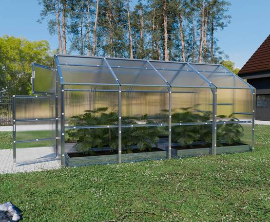 Serre KLASIKA BERNARD 2,35 x 4 m (9,4 m²), 6 mm avec revêtement en polycarbonate - Image 2