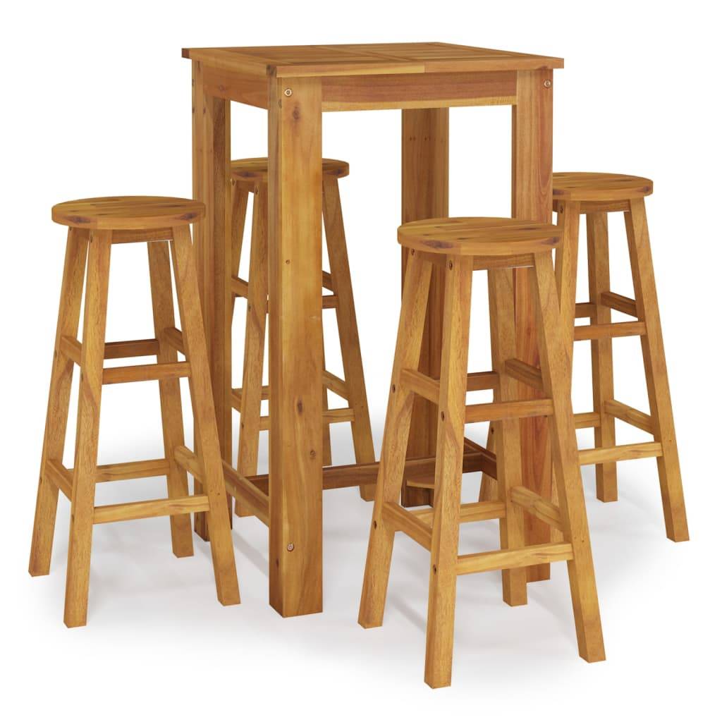 Maison Chic - Ensemble de 5 pcs bar de jardin - Mobilier d'extérieur - Mobilier de jardin bois d'acacia solide-JU2208 - Image 1