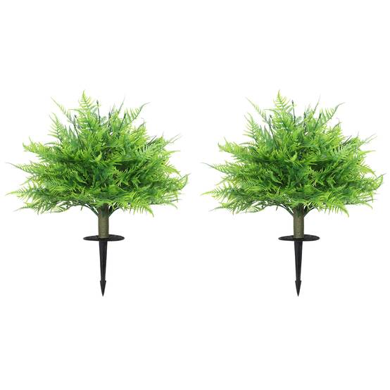 Fougère Boston Artificielle Lot 2 PE et Aluminium Jardin Balcon Décoration Durable 60cm Vert - ComfortXL Outdoor Living - Image 1