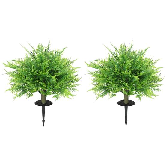 Fougère Boston Artificielle Lot 2 PE et Aluminium Jardin Balcon Décoration Durable 60cm Vert - ComfortXL Outdoor Living - Image 2