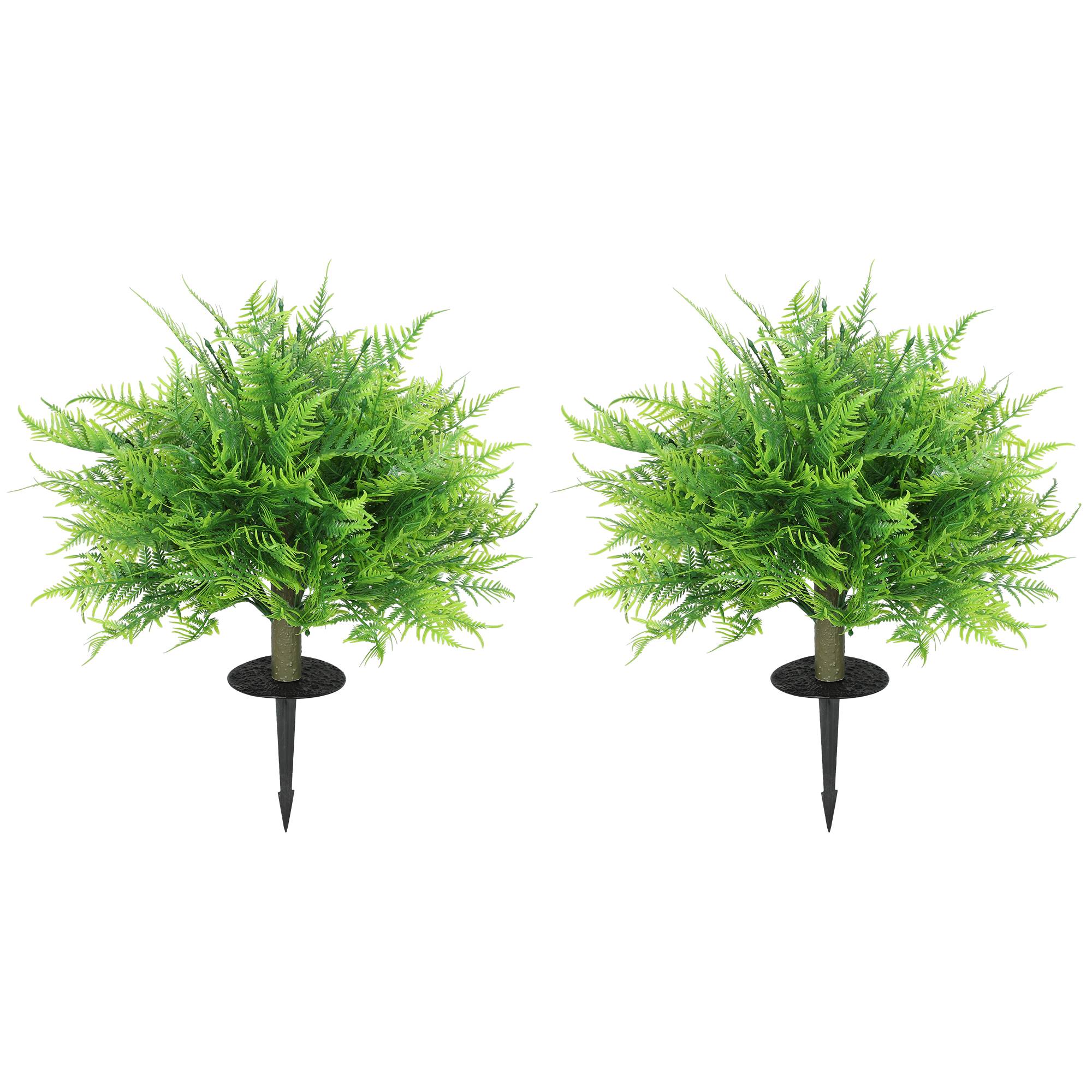 Fougère Boston Artificielle Lot 2 PE et Aluminium Jardin Balcon Décoration Durable 60cm Vert - ComfortXL Outdoor Living - Image 2