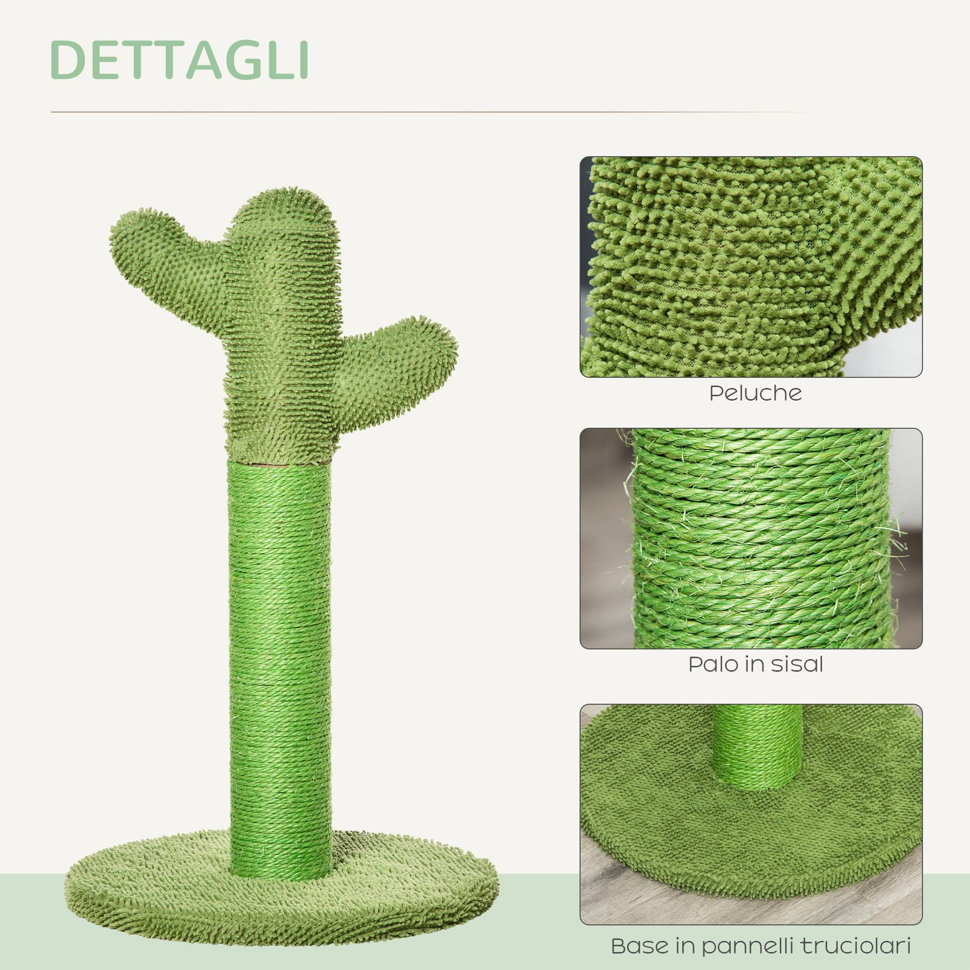 Arbre chat griffoir cactus sisal intérieur base jouet balles 40x40x65 cm vert - ComfortXL Outdoor Living - Image 7