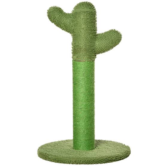 Arbre chat griffoir cactus sisal intérieur base jouet balles 40x40x65 cm vert - ComfortXL Outdoor Living - Image 1