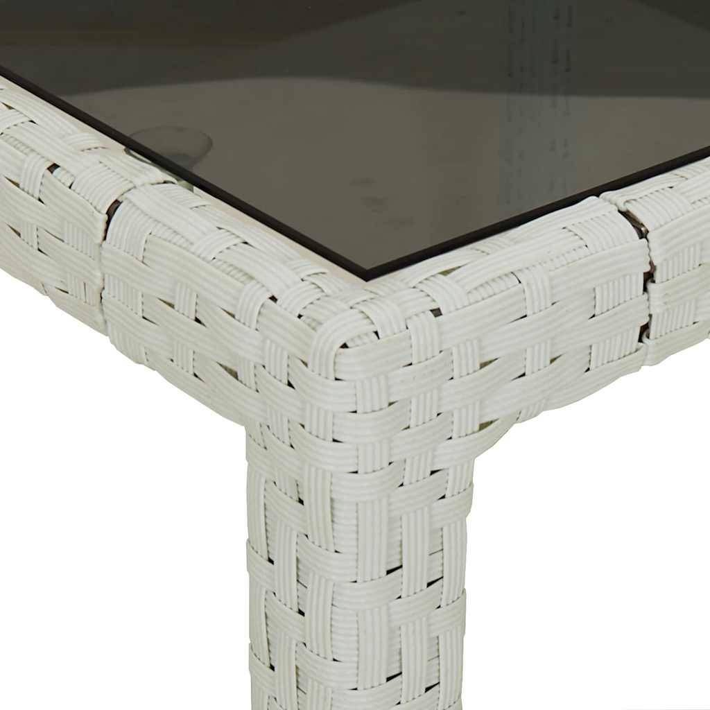 Table de jardin résine tressée blanc verre trempé 250 x 100 x 75 cm - PANGIVO - Image 6