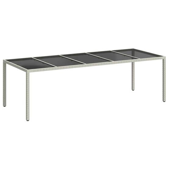 Table de jardin résine tressée blanc verre trempé 250 x 100 x 75 cm - PANGIVO - Image 2