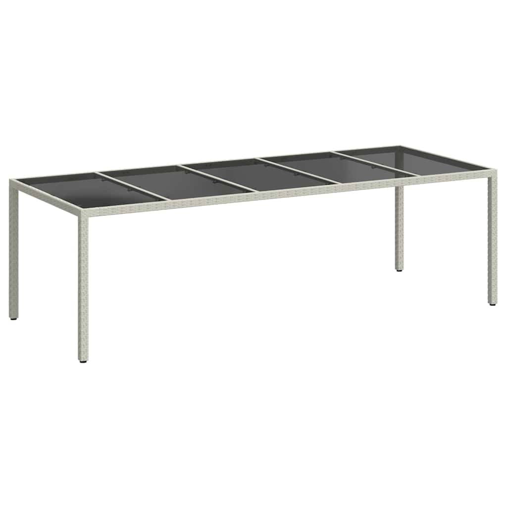 Table de jardin résine tressée blanc verre trempé 250 x 100 x 75 cm - PANGIVO - Image 2