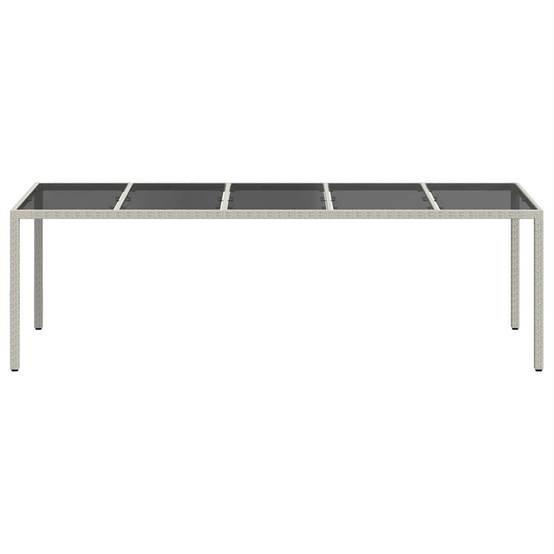 Table de jardin résine tressée blanc verre trempé 250 x 100 x 75 cm - PANGIVO - Image 3