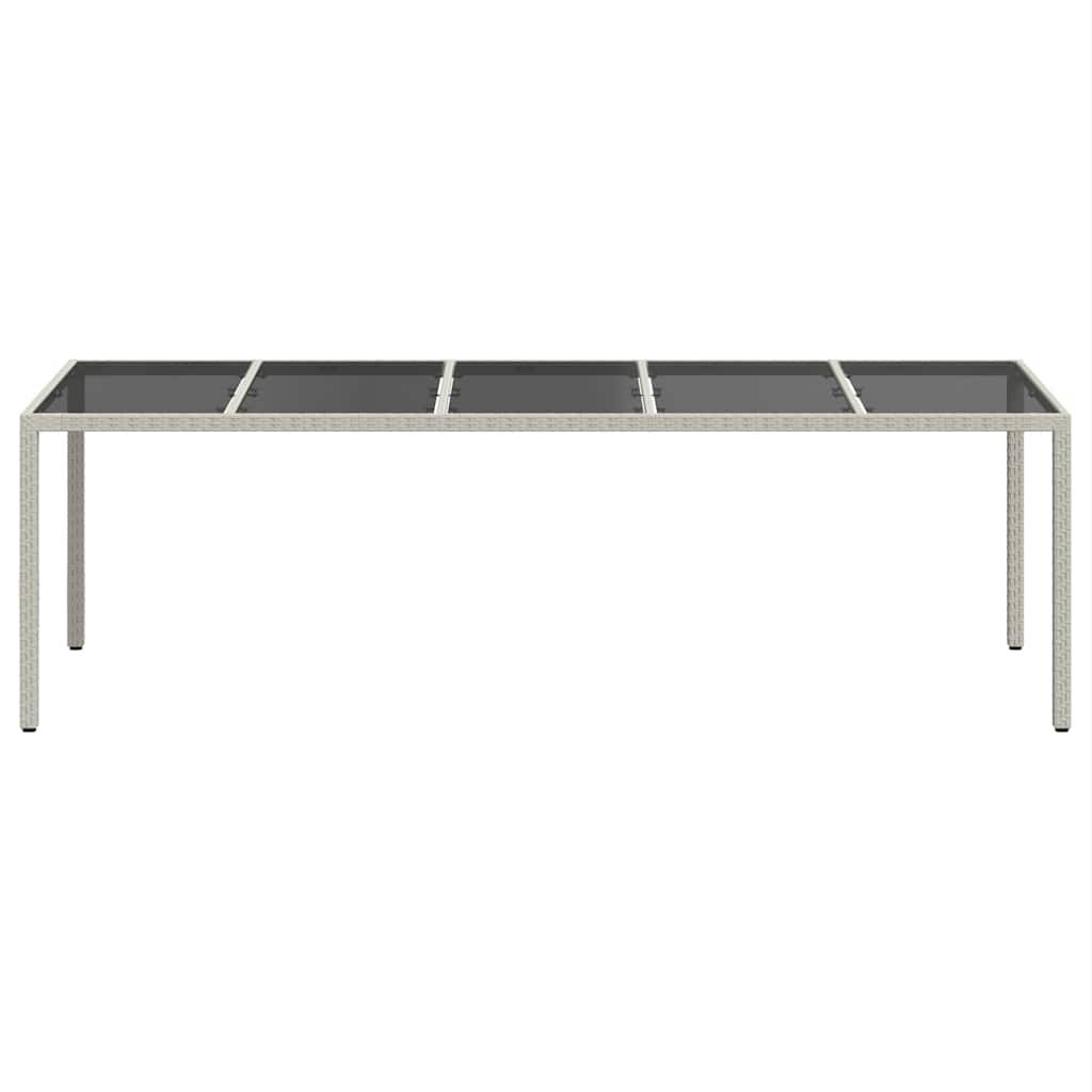 Table de jardin résine tressée blanc verre trempé 250 x 100 x 75 cm - PANGIVO - Image 3