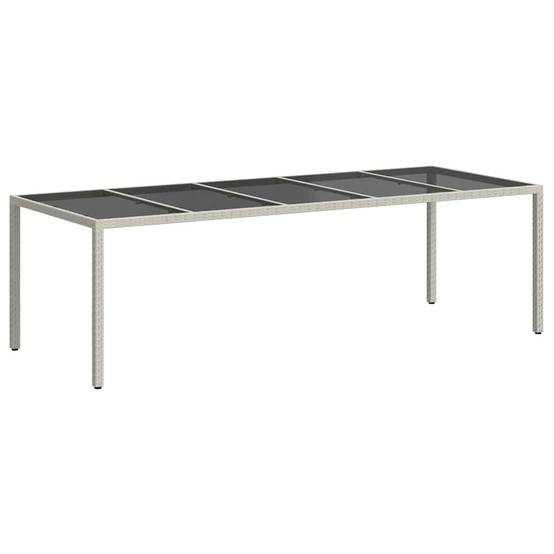 Table de jardin résine tressée blanc verre trempé 250 x 100 x 75 cm - PANGIVO - Image 5