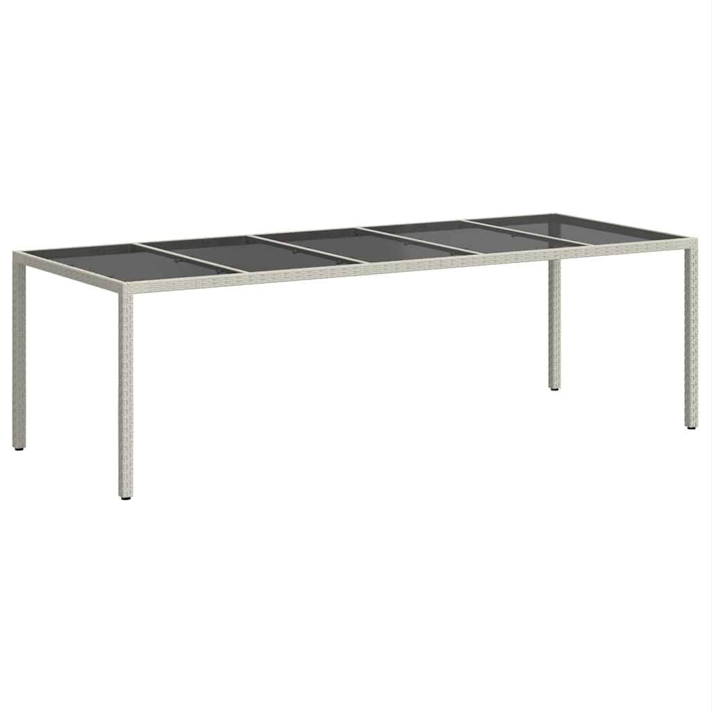 Table de jardin résine tressée blanc verre trempé 250 x 100 x 75 cm - PANGIVO - Image 5