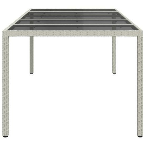 Table de jardin résine tressée blanc verre trempé 250 x 100 x 75 cm - PANGIVO - Image 4