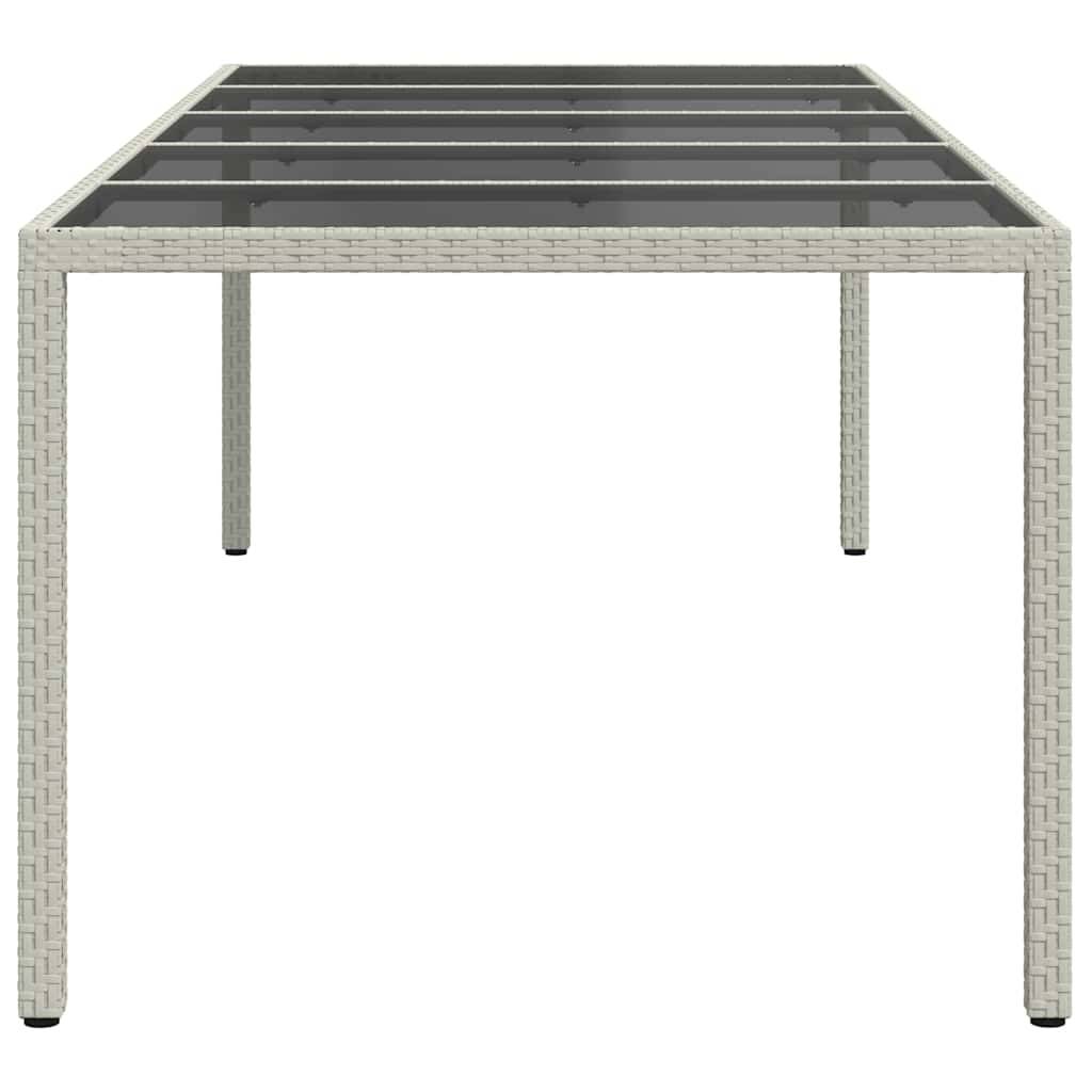 Table de jardin résine tressée blanc verre trempé 250 x 100 x 75 cm - PANGIVO - Image 4