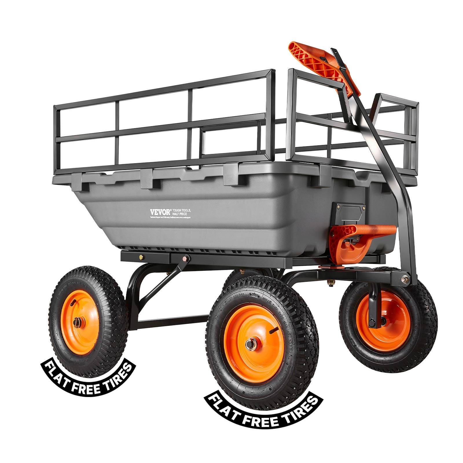 Vevor - Chariot basculant de jardin VEVOR 1500 lb, 15 pi³, en polyéthylène avec poignée 2 en 1 - Image 1
