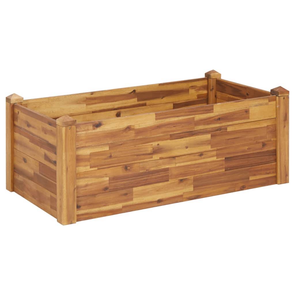 Helloshop26 - Jardinière lit surélevé plantes fleurs jardin 110 x 60 x 44 cm bois massif d'acacia - Imagen 1