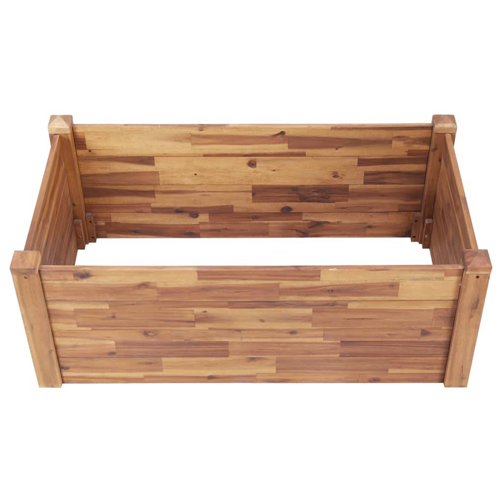 Helloshop26 - Jardinière lit surélevé plantes fleurs jardin 110 x 60 x 44 cm bois massif d'acacia - Imagen 3