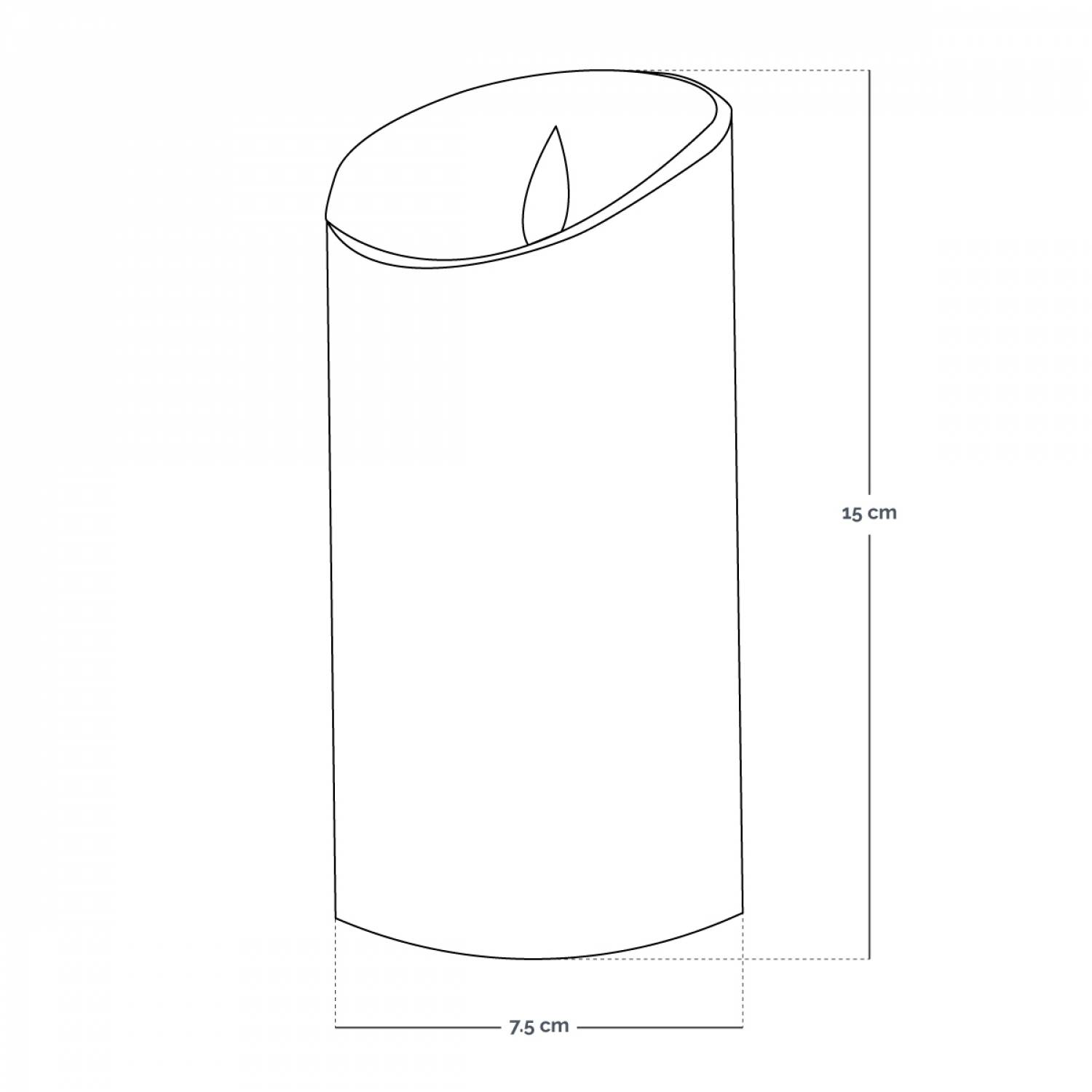 Lot de 2 bougies à LED 15 cm en cire avec télécommande, flamme vacillante - Vivezen - Imagen 2