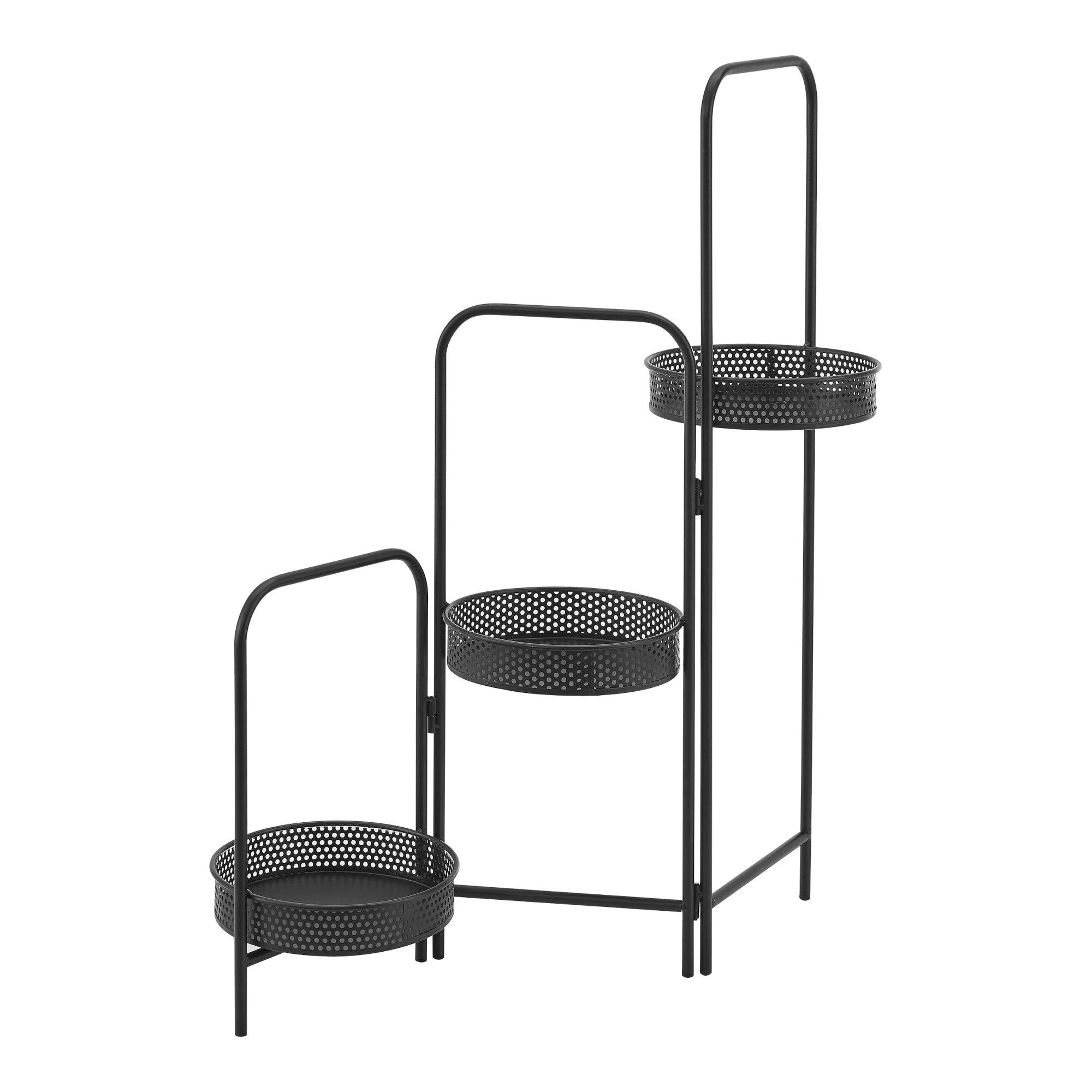 Helloshop26 - Support de plante (à 3 cache-pots) vrasene métal noir - Imagen 3