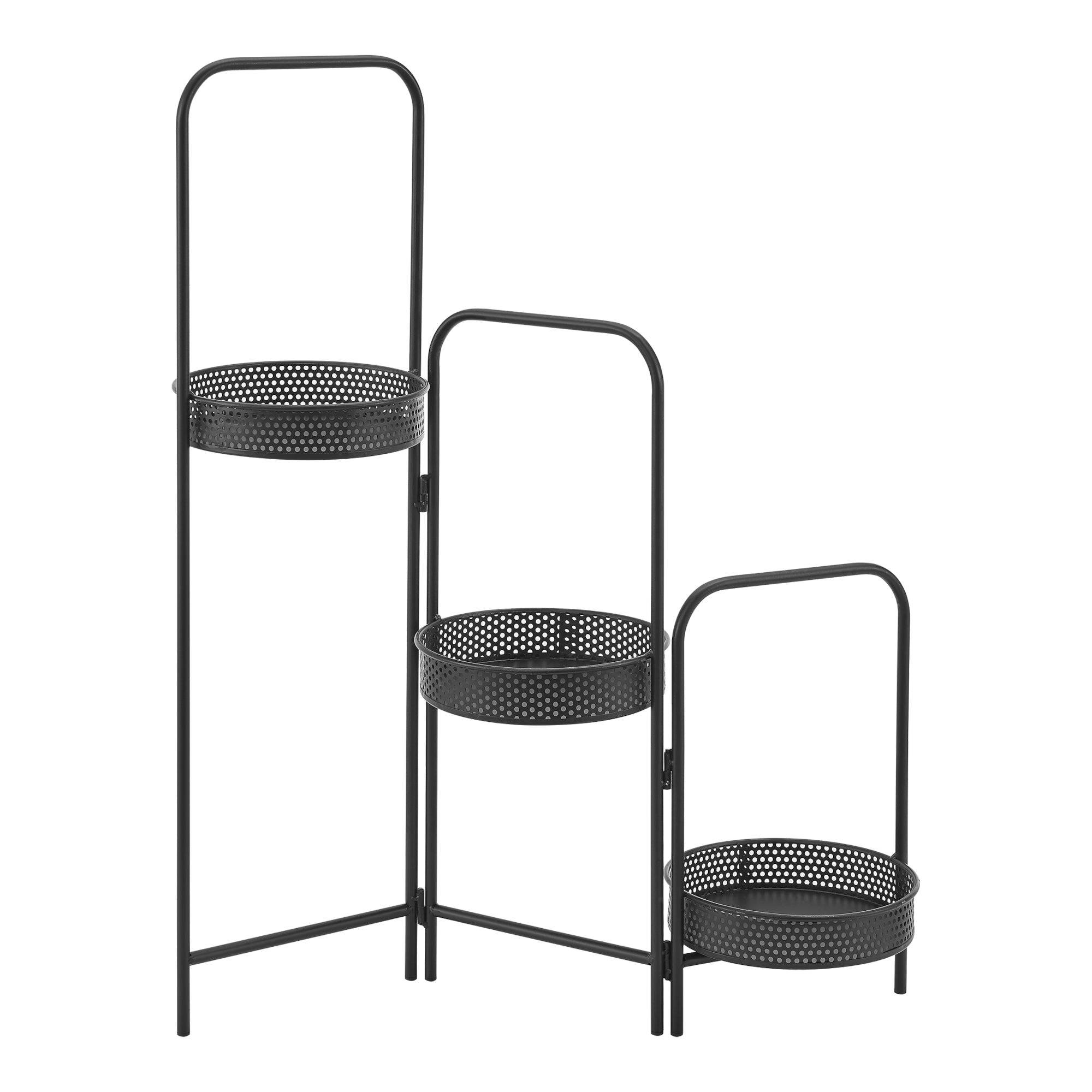 Helloshop26 - Support de plante (à 3 cache-pots) vrasene métal noir - Imagen 1