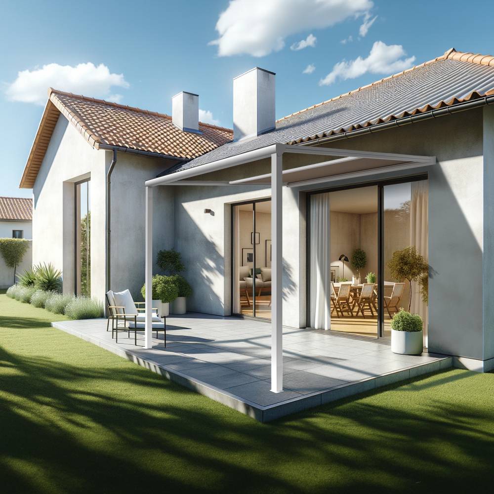 Pergola toile TILA 3,00x3,00m Motorisé à télécommande + manœuvre de secours (Taupe - Blanc) - Alia Productions - Imagen 2