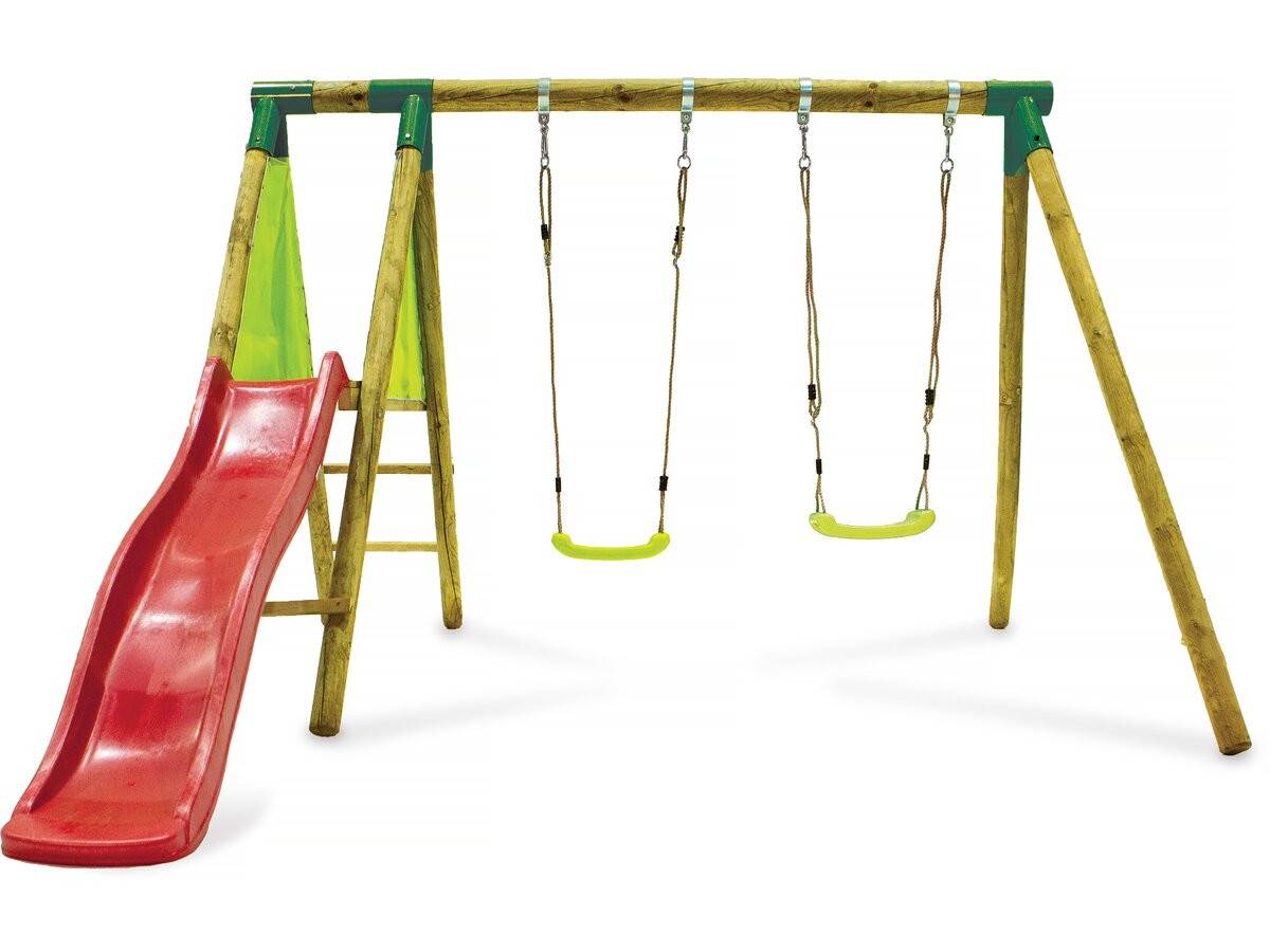 Habitat Et Jardin - Portique En Bois "balanga" - Avec 1 Toboggan Et 2 Balançoires. -habitat Et Jardin - Imagen 1