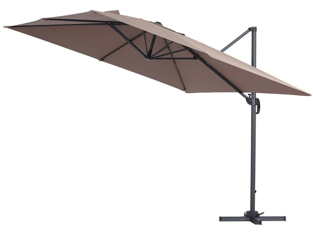 Habitat Et Jardin - Parasol Jardin Déporté Alu "sun 3" - Carré - 3 X 3 M - Taupe - Dalles Incluses -habitat Et Jardin - Imagen 2