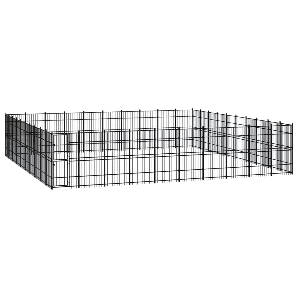 Vidaxl - Chenil D'Extérieur Pour Chiens Acier 92,16 M² - vidaXL - Imagen 2