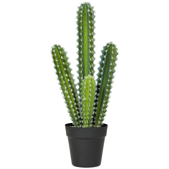 Plante artificielle petit cactus plastique pot décoratif bureau sans eau 53cm vert - ComfortXL Outdoor Living - Image 2