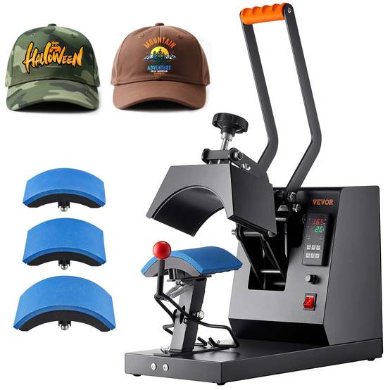 Vevor - VEVOR Presse à chaud 4 en 1 pour chapeaux 21.5x10cm, 4 patins téflon, pour sublimation sur casquettes, bérets. - Image 1