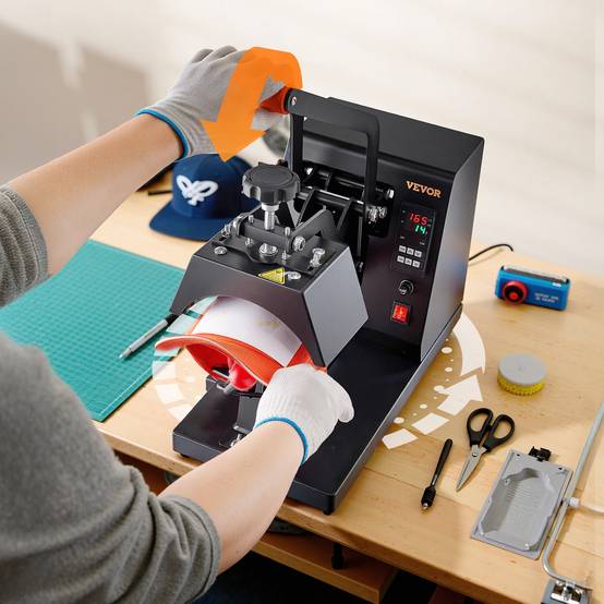 Vevor - VEVOR Presse à chaud 4 en 1 pour chapeaux 21.5x10cm, 4 patins téflon, pour sublimation sur casquettes, bérets. - Image 8